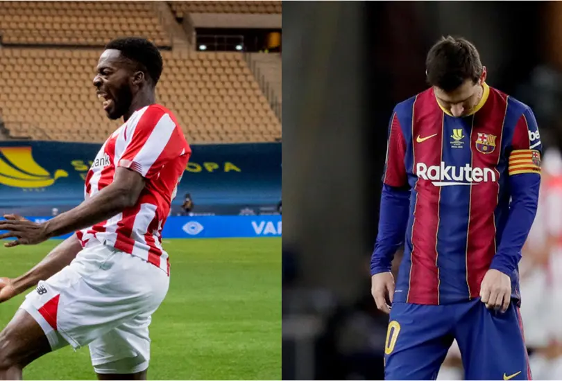 Barcelona pierde la Supercopa por un golazo; Messi, expulsado por agresi&oacute;n