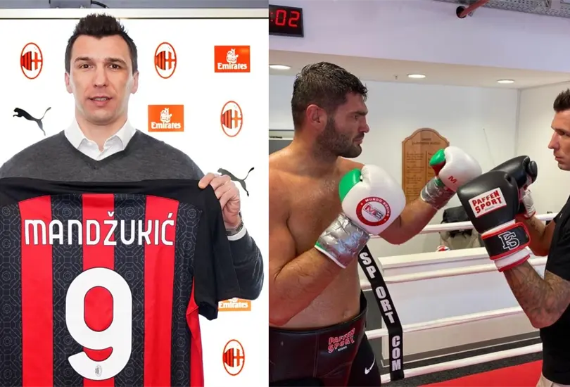 Tras ser sparring de box, Mandzukic llega al Mil&aacute;n; Ibra est&aacute; feliz