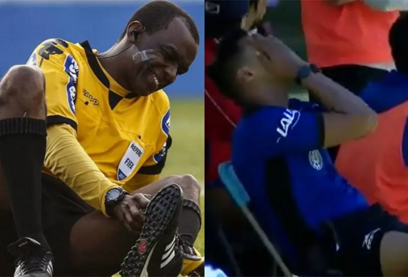 &Aacute;rbitros que se lesionaron en pleno partido
