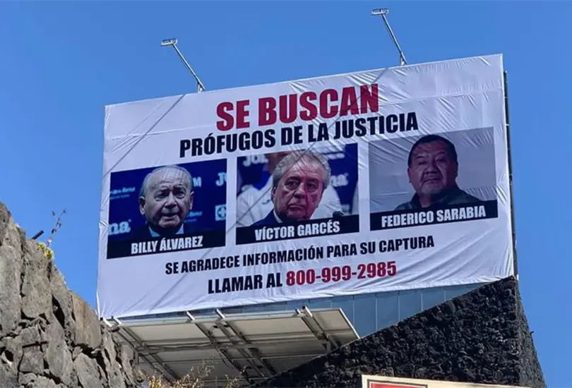 Exigen b&uacute;squeda de Billy &Aacute;lvarez y sus socios por medio de espectacular