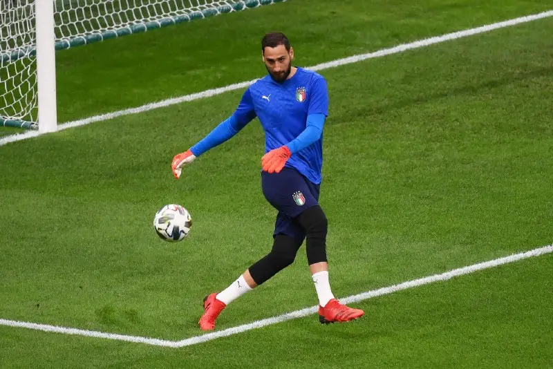Gianluigi Donnarumma previo al España vs Italia - Twitter @Azzurri_En
