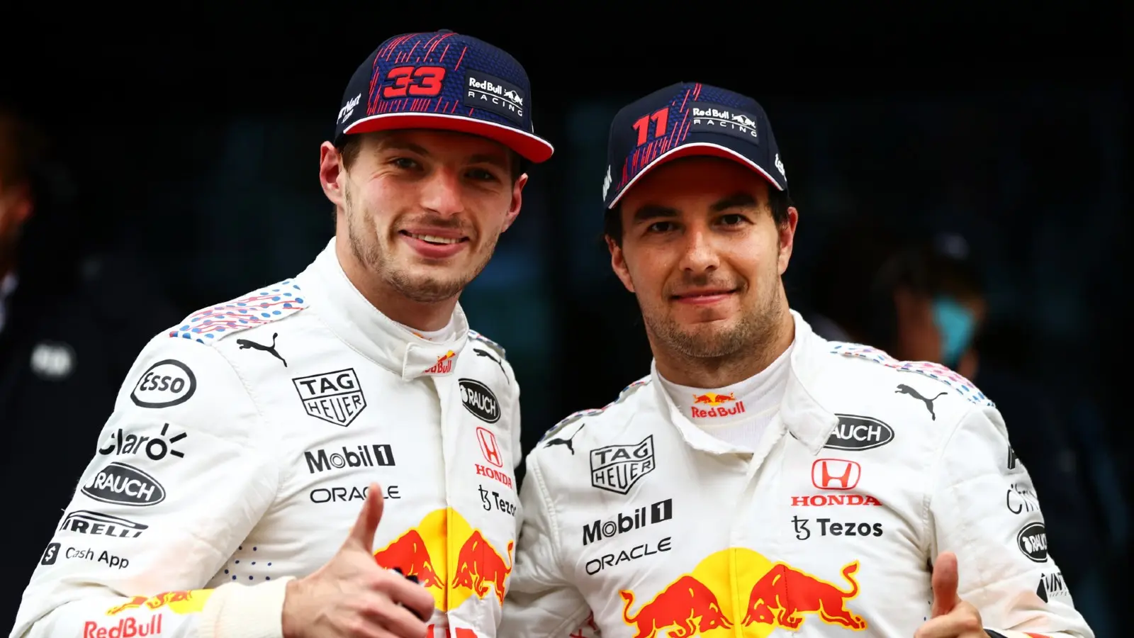 Checo Pérez y Verstappen celebran su podio en el GP de Turquía - Twitter @redbullMEX