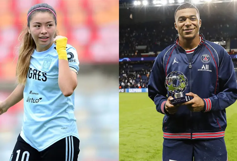 Katty Mart&iacute;nez, goleadora de Tigres, conoce a Mbapp&eacute; y lo presume en redes