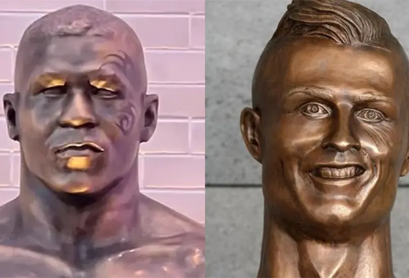 Comparan estatua de Mike Tyson con la de Cristiano Ronaldo Comparan estatua de Mike Tyson con la de Cristiano Ronaldo