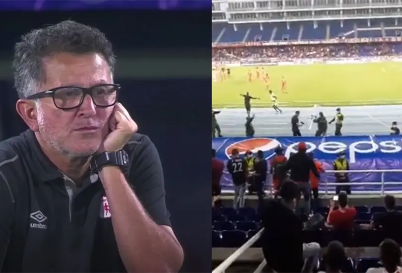 Polic&iacute;as escoltan a Osorio al vestidor por mal paso del Am&eacute;rica de Cali