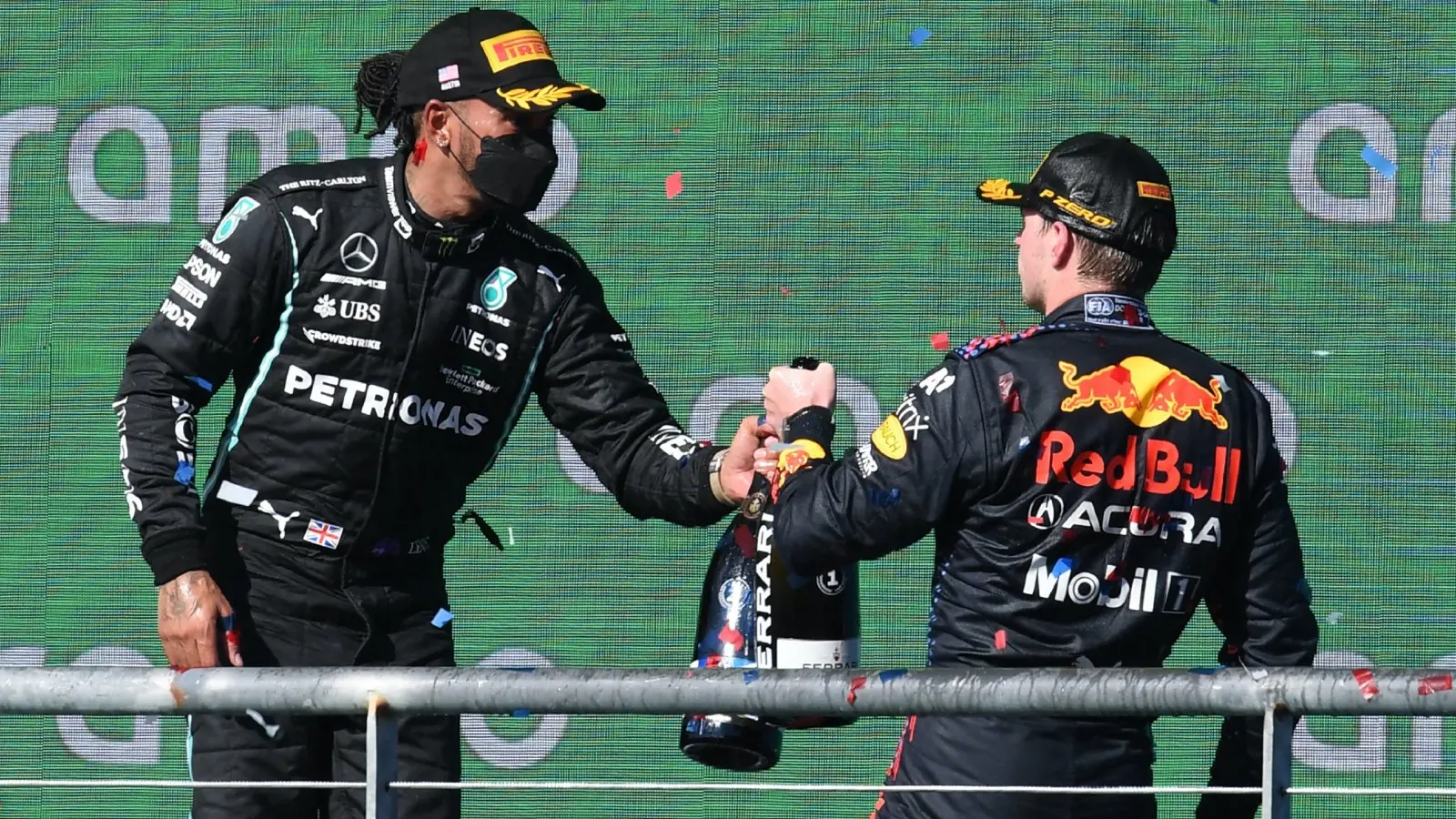 Lewis Hamilton y Max Verstappen después del GP de EUA - Twitter @F1