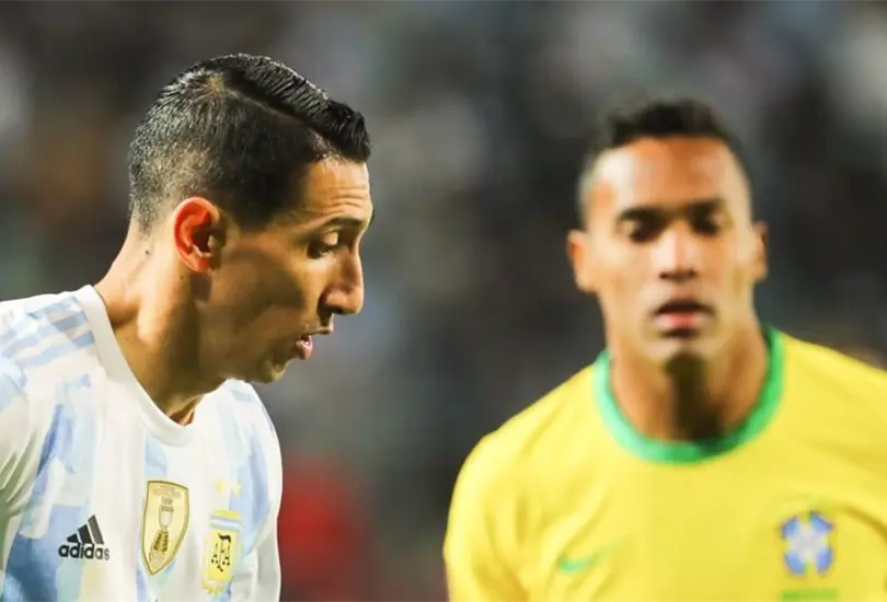 Vinicius y Di María protagonizan duelo de habilidades en el Argentina vs Brasil Vinicius y Di María protagonizan duelo de habilidades en el Argentina vs Brasil
