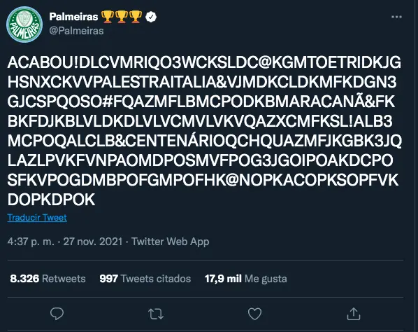 El CM de Palmeiras celebra el bicampeonato - Captura de pantalla