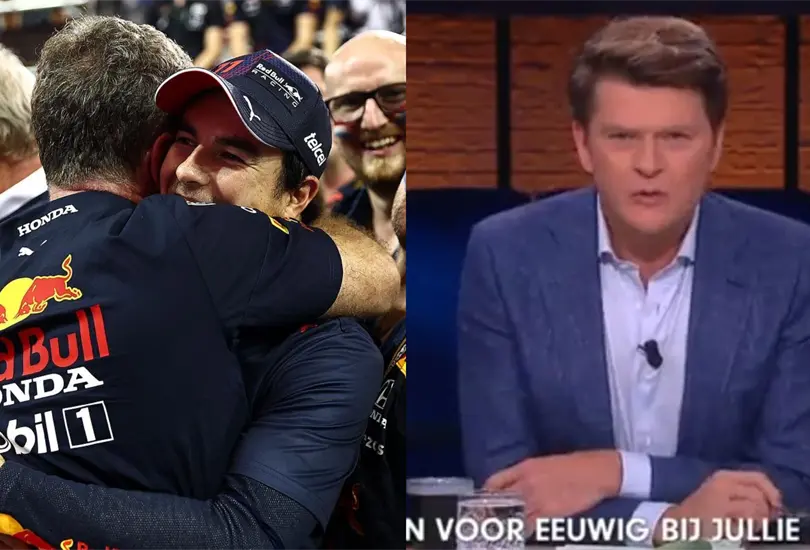 TV holandesa agradece a Checo P&eacute;rez por t&iacute;tulo de Verstappen; se disculpan por no era penal