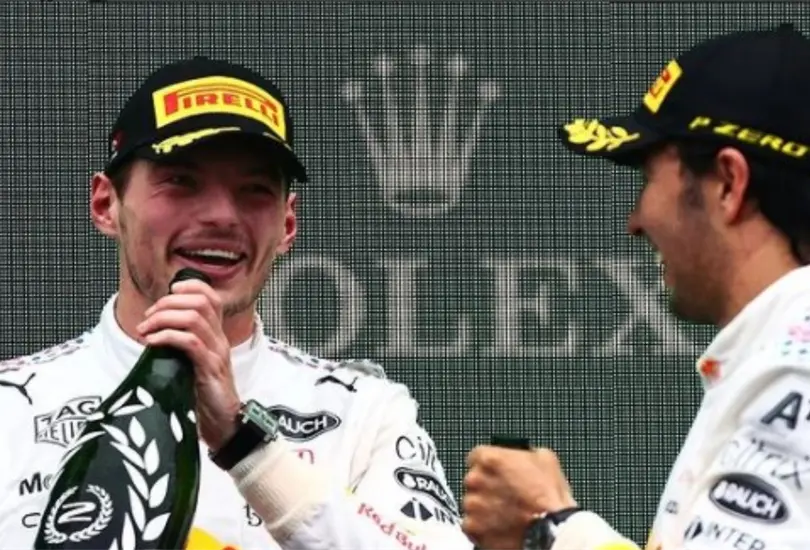 Le debo una gran dotación de cervezas a Checo, bromea Max Verstappen Le debo una gran dotación de cervezas a Checo, bromea Max Verstappen