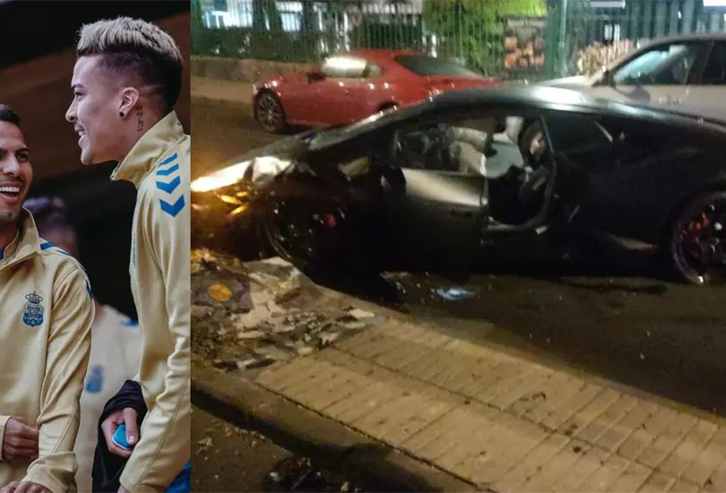 Futbolista de Las Palmas presta su Lamborghini y termina estrellado Futbolista de Las Palmas presta su Lamborghini y termina estrellado