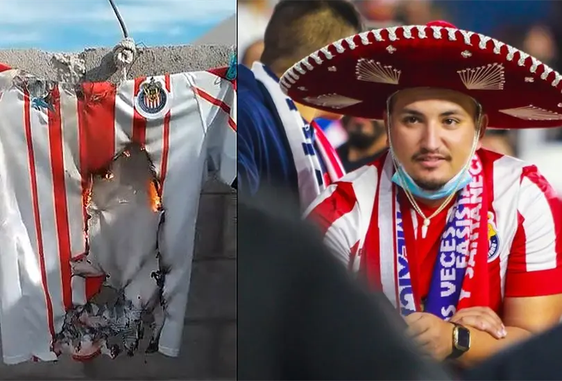 Aficionado de Chivas quema su jersey por falta de refuerzos; es una basura
