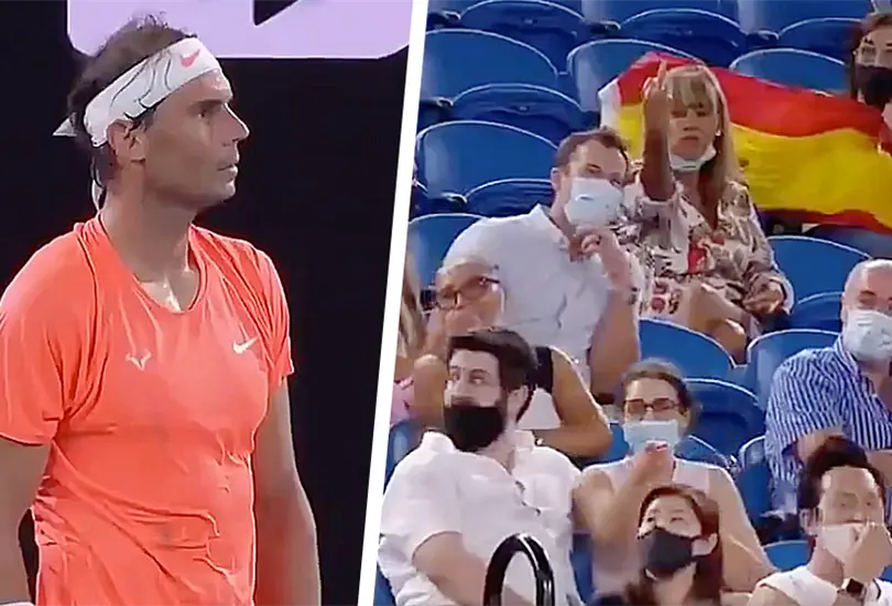 Mujer que hizo seña a Rafael Nadal se fastidió de su cábala Mujer que hizo seña a Rafael Nadal se fastidió de su cábala