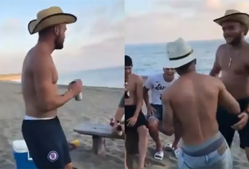 Filtran video del Cabecita Rodr&iacute;guez bebiendo en la playa y con ropa de Cruz Azul