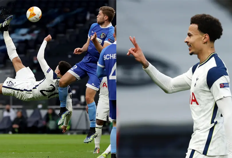 Dele Alli, el borrado de Mourinho y su gol de chilena en la Europa League Dele Alli, el borrado de Mourinho y su gol de chilena en la Europa League