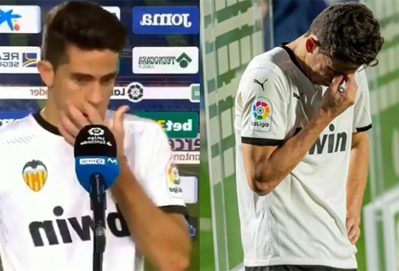 Futbolista del Valencia llora en entrevista por el posible descenso de su equipo