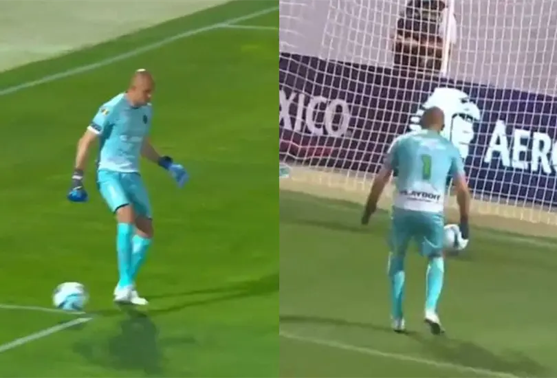 &iexcl;El OSO de la jornada! Enrique Palos provoca rid&iacute;culo autogol ante Santos