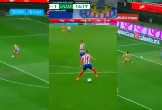 A Hiram Mier se le fue el balón entre los pies y le regala un gol a Pumas