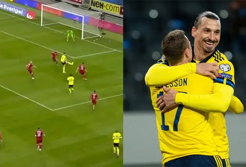 ¡Qué asistencia! Zlatan da un pase de crack para el gol de Suecia ¡Qué asistencia! Zlatan da un pase de crack para el gol de Suecia