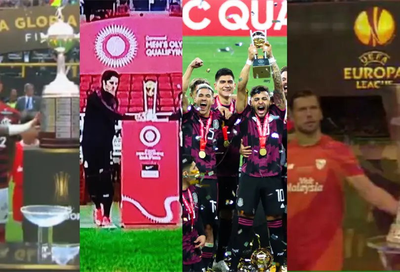 Cervantes y otros jugadores que tocaron la copa y fueron campeones