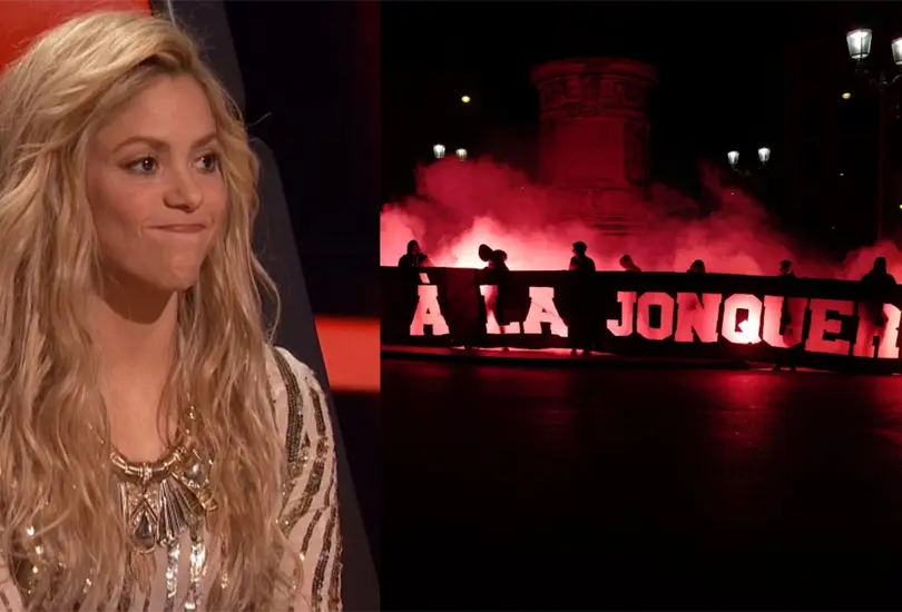 Ultras del PSG hacen pancarta mis&oacute;gina contra Shakira; fans del Bar&ccedil;a la defienden