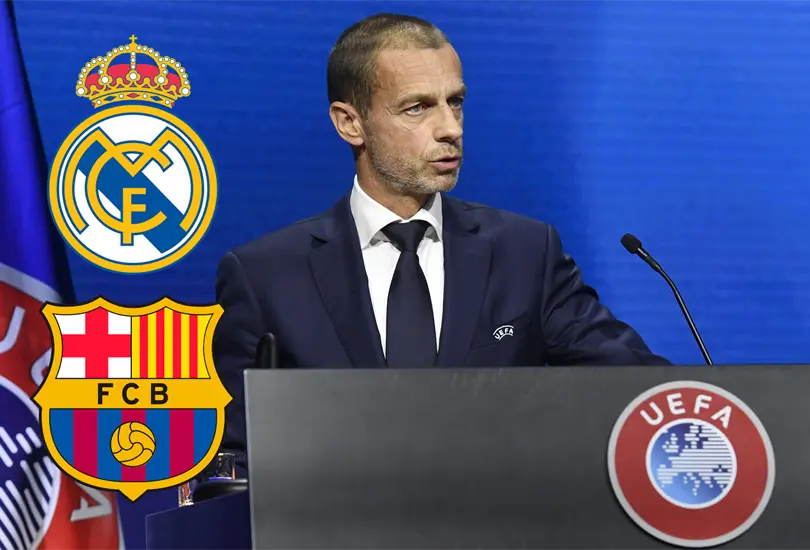 UEFA contempla echar de la Champions al Real Madrid y Barcelona UEFA contempla echar de la Champions al Real Madrid y Barcelona