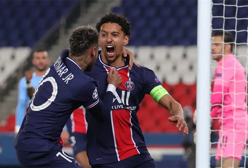 Marquinhos y PSG pegan primero en la semifinal de la Champions League Marquinhos y PSG pegan primero en la semifinal de la Champions League