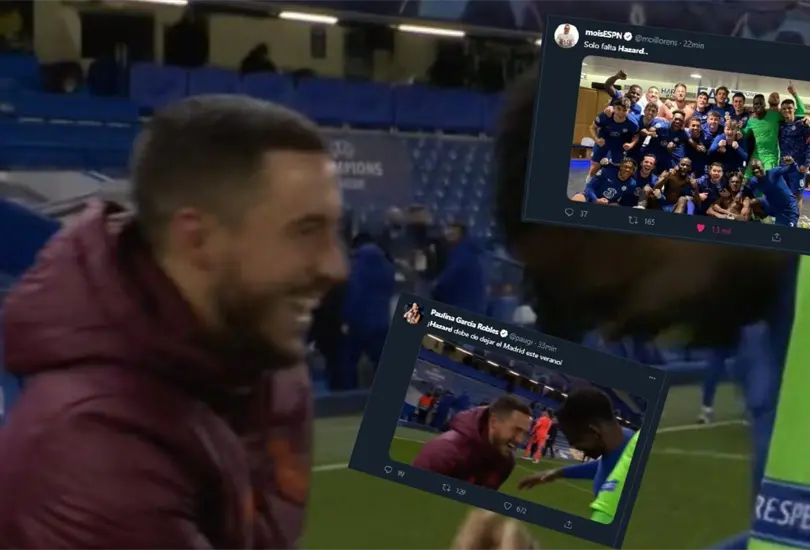 Aficionados critican a Hazard por reírse al final del partido Aficionados critican a Hazard por reírse al final del partido