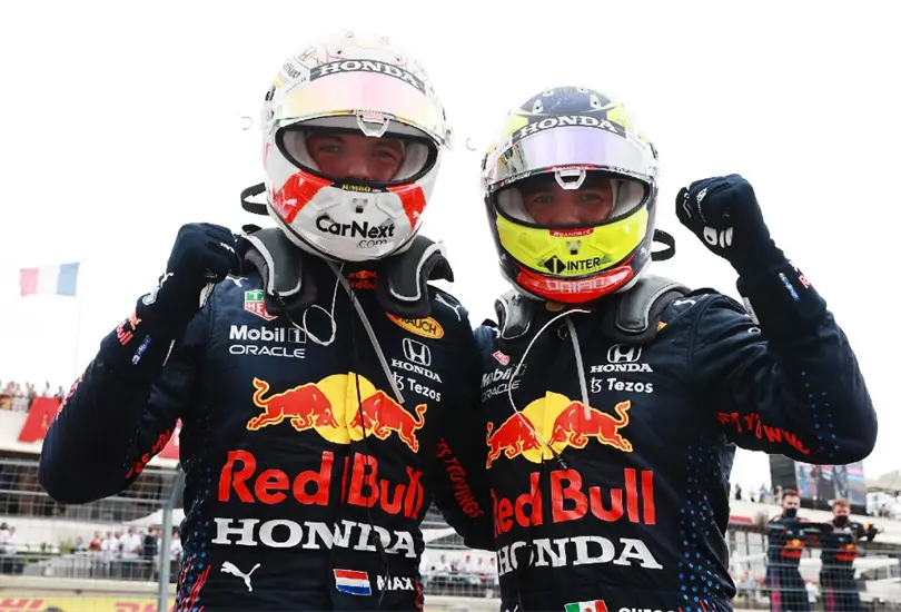Checo y Verstappen suben por primera vez juntos al podio en el GP de Francia Checo y Verstappen suben por primera vez juntos al podio en el GP de Francia