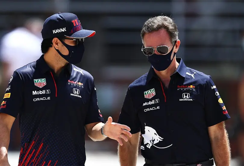 Director de Red Bull se disculpa con el Checo por error que le costó el podio Director de Red Bull se disculpa con el Checo por error que le costó el podio