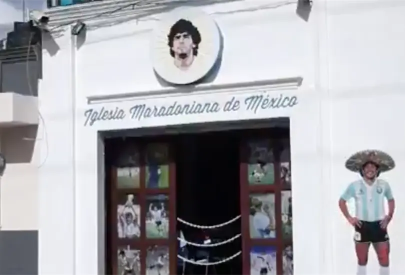 Inauguran la primera Iglesia Maradoniana en M&eacute;xico