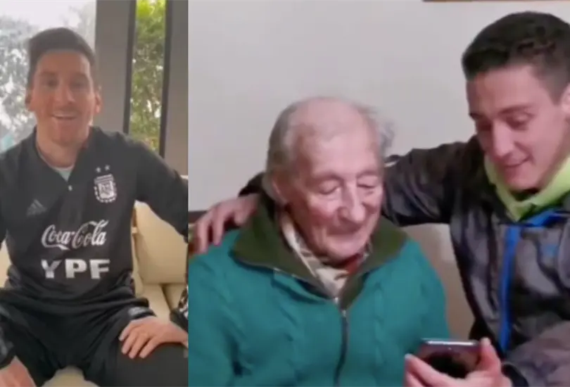La historia de Hern&aacute;n, el abuelito de 100 a&ntilde;os que recibi&oacute; un saludo de Messi