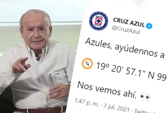 Cruz Azul publica misteriosas coordenadas, ¿del paradero de Billy Álvarez?