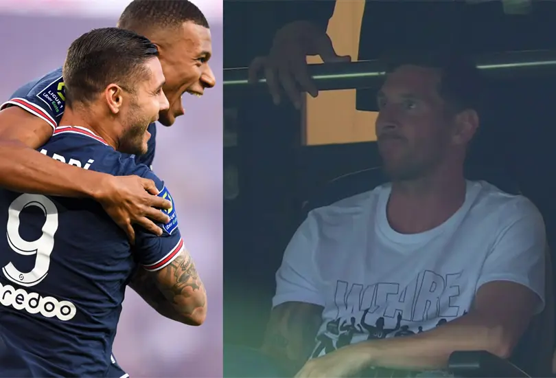 La reacci&oacute;n de Messi tras el gol de Icardi con el PSG