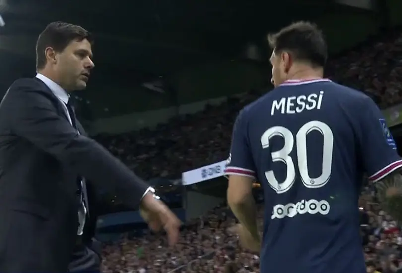 Jeque rega&ntilde;a a Pochettino por sustituir a Lionel Messi