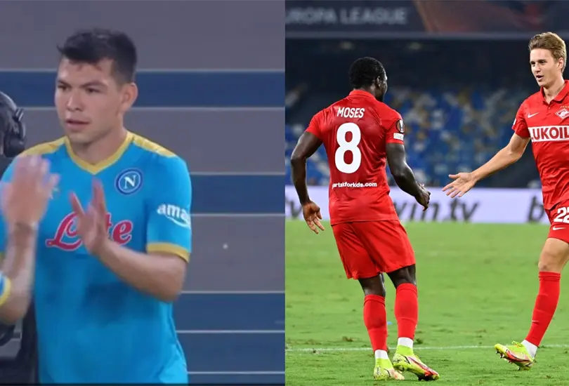 Chucky y Napoli son sorprendidos por Spartak de Moscú en Europa League Chucky y Napoli son sorprendidos por Spartak de Moscú en Europa League