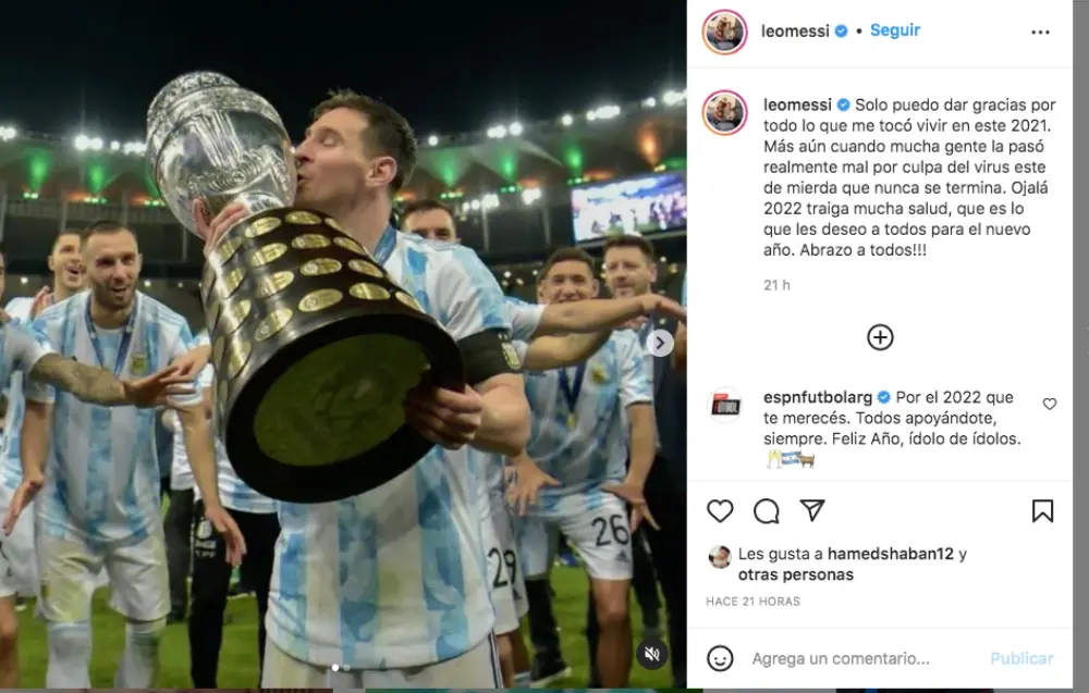 Este fue el mensaje de Lionel Messi de Año Nuevo.