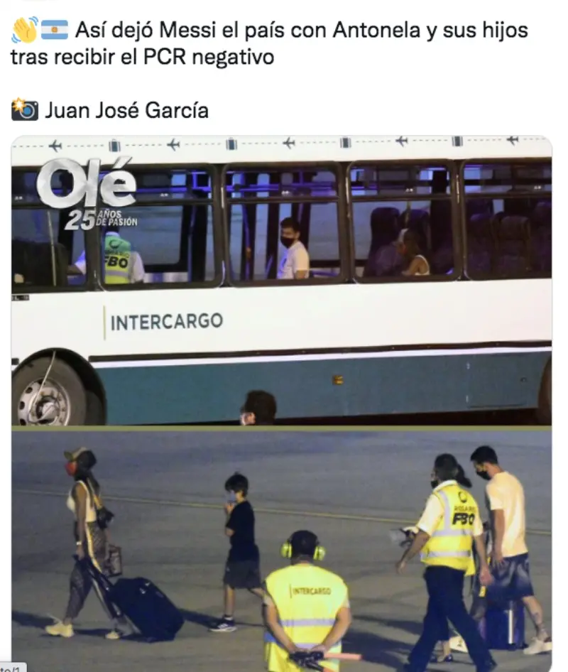 Lionel Messi fue captado por el Diario Olé en el aeropuerto. (Captura de pantalla)