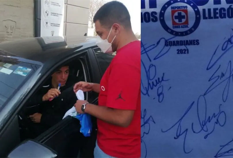 Aficionados al Cruz Azul ya le piden aut&oacute;grafos a Erik Lira