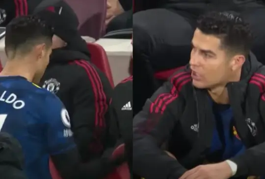 Cristiano Ronaldo hace berrinche tras salir de cambio en el ManU-Brentford