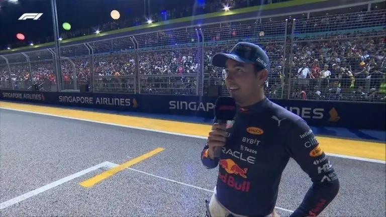 Checo Perez se mostró feliz al culminar la eliminatoria. Foto: Twitter Fórmula 1