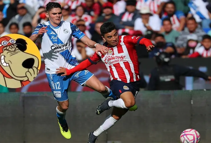Puebla aprovech&oacute; para mofarse de Chivas a los largo del juego. 