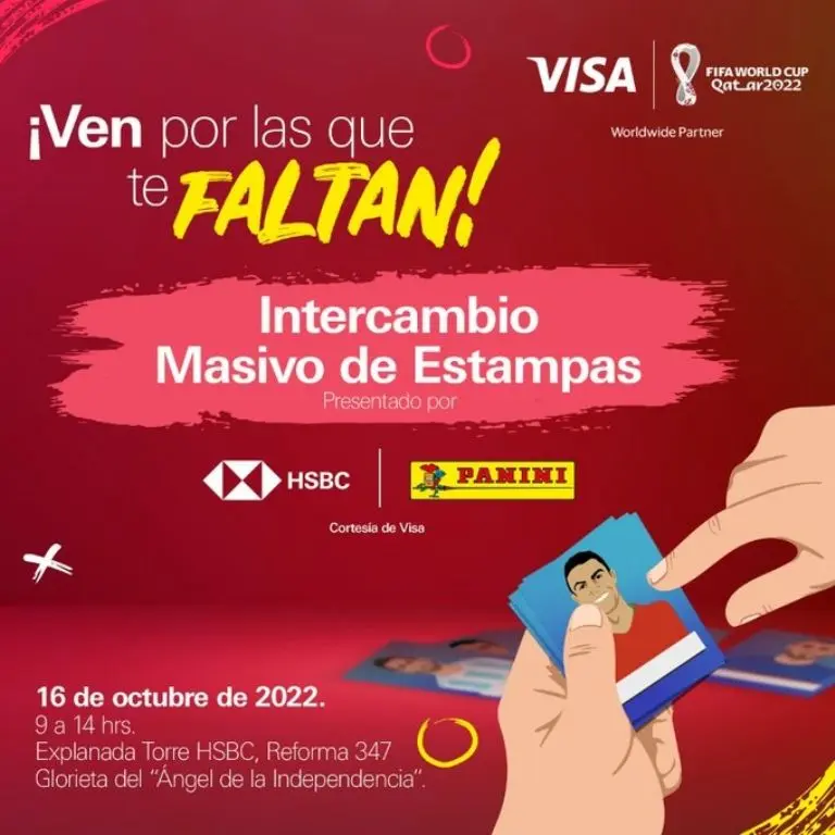 La CDMX hará un intercambio masivo de estampas el próximo fin de semana. Foto: Twitter @HSBC_MX