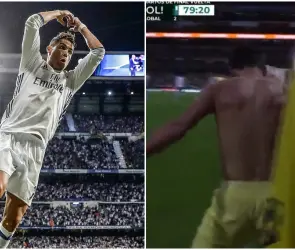 Jürgen Damm celebra como CR7, le anulan el gol y lo terminan amonestando