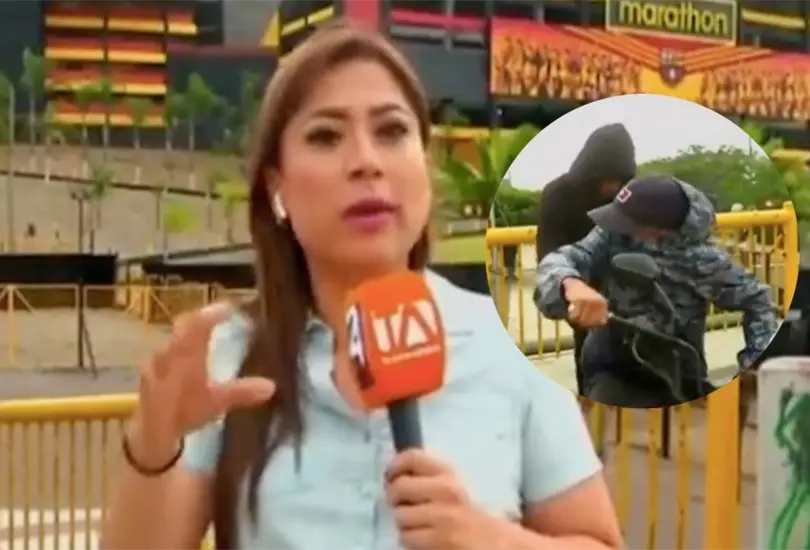 Reportera ecuatoriana frustr&oacute; un intento de asalto en vivo.