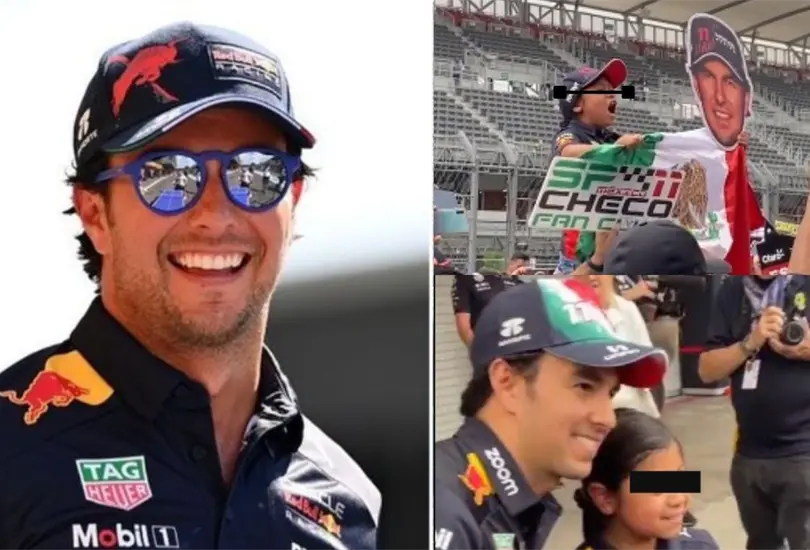 Sergio Checo P&eacute;rez consinti&oacute; a una ni&ntilde;a que acudi&oacute; al Aut&oacute;dromo de los Hermanos Rodr&iacute;guez para apoyarlo. 
