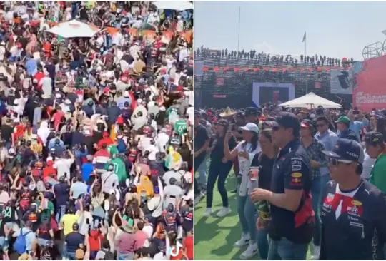 Cientos de mexicanos bailaron Payaso de rodeo en el GP de México. 