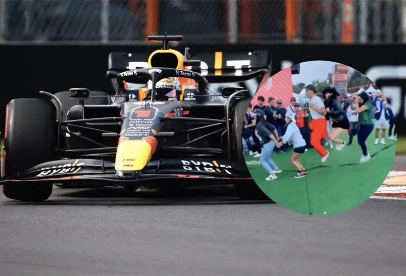 Una aficionada se rompió la pierna en pleno GP de México. Una aficionada se rompió la pierna en pleno GP de México.