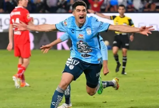 Nicolás Ibáñez celebra su gol en la Final de Vuelta de la Liga MX.