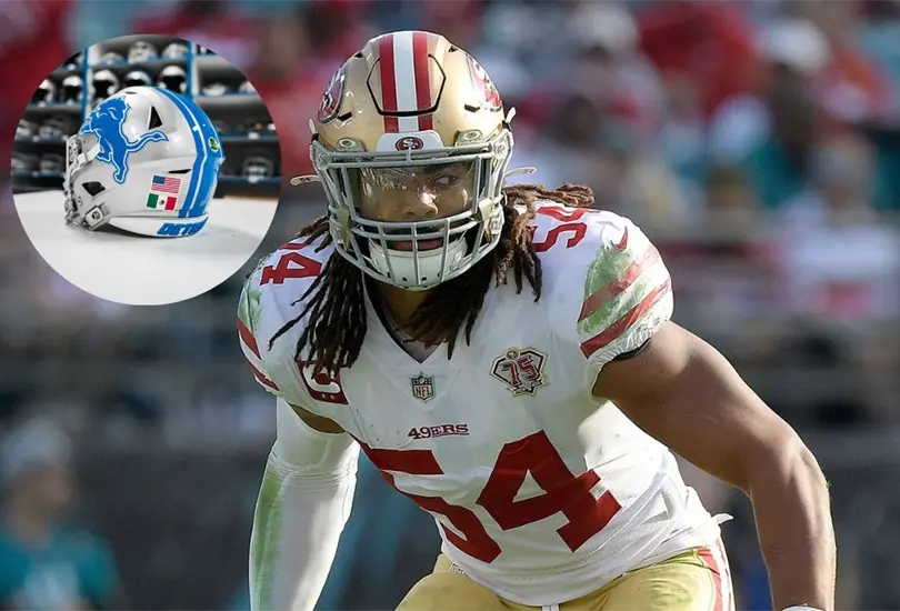 Fred Warner y otros jugadores de la NFL mostraron su orgullo por sus ra&iacute;ces al portar la bandera de M&eacute;xico en su casco